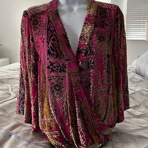 Anthropologie- sheer wrap blouse